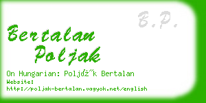 bertalan poljak business card